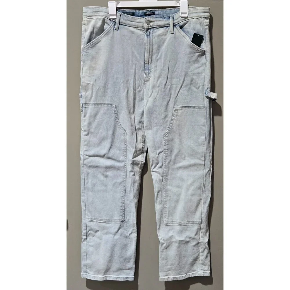 Wild Fable Super High Rise Straight Leg Light Wash Carpenter Jeans -- Size 18 - Picture 2 of 8
